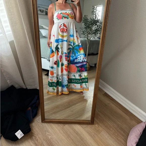 Colorful Strapless Maxi Dress - Picture 2 of 2